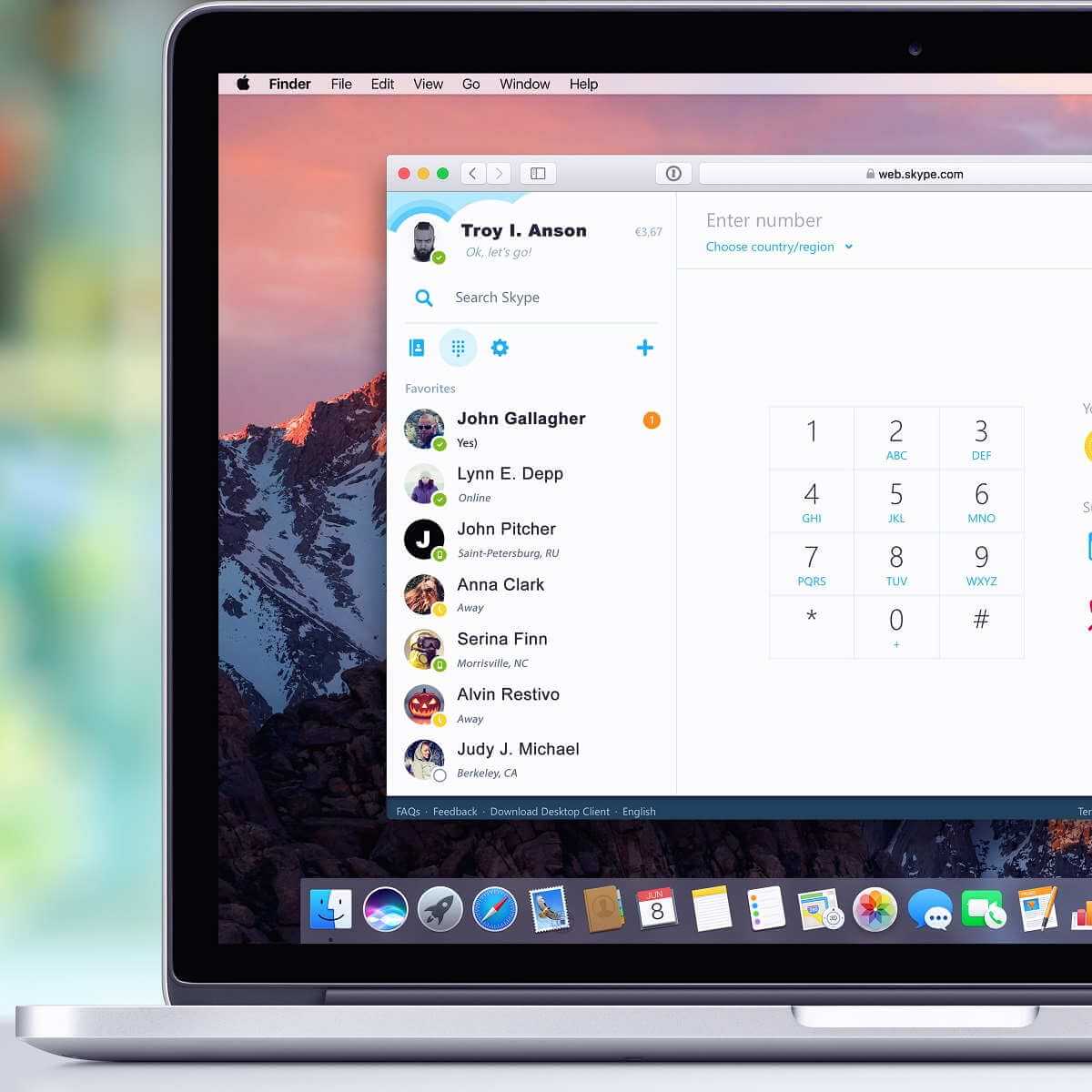 skype for business version mac
